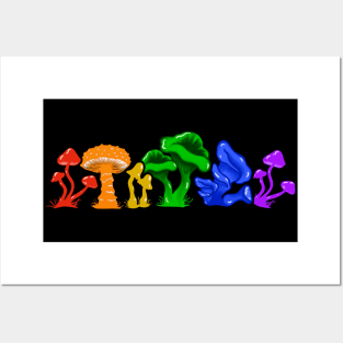 Rainbow Mushroom Lane Posters and Art